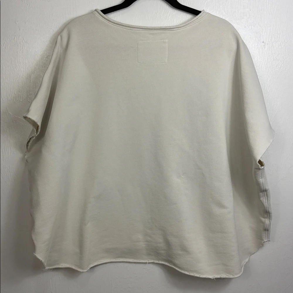 Frank & Eileen White Relaxed Short Sleeve sweatshirt Pullover - Picture 6 of 11